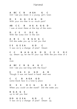 Harvest Piano letter noten van Neil Young - Arr.Freetein