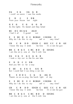 Fireworks Piano letter noten van First Aid Kit - Arr.Poundnions