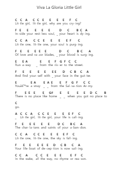 Viva La Gloria Little Girl Catatan huruf piano oleh Green Day - Arr.Crylip