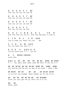 911 Nota surat piano oleh Tyler, The Creator - Arr.Everkeith Abters