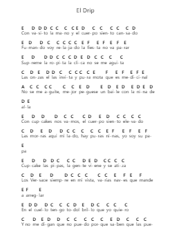El Drip 鋼琴字母譜由 Natanael Cano - 編曲 Hartelius Toddkit