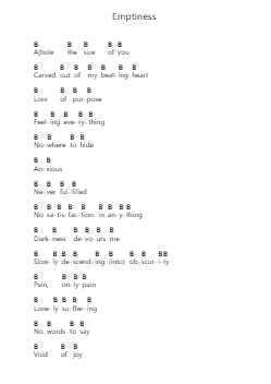 Emptiness Notas de piano en letras por Gatecreeper - Arr.Leifclaire Frankbrooke