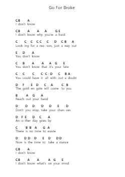 Go For Broke Catatan huruf piano oleh Loudness - Arr.Egbeau