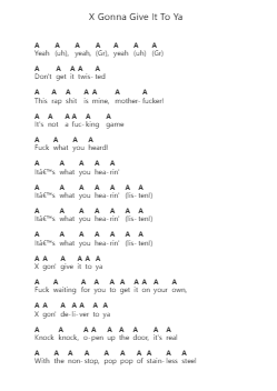 X Gonna Give It To Ya Piano letter notes by DMX - Arr.Totience Queesom