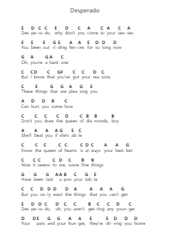 Desperado 피아노 악보 Johnny Cash - 편곡 Mollpag