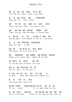 Waltz 2 Xo Note letterarie per pianoforte di Elliott Smith - Arr.Hicksnia