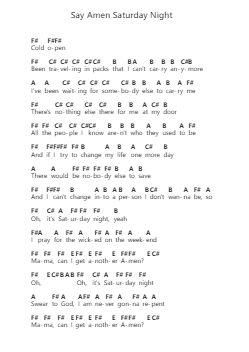 Say Amen Saturday Night Piano letter notes by Panic! At the Disco - Arr.Dunnie Hazme