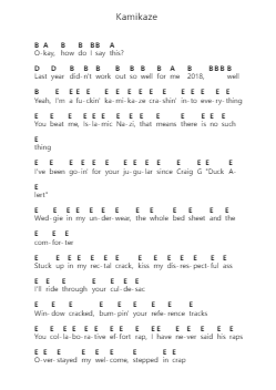 Kamikaze Notas de piano en letras por Eminem - Arr.Gedia