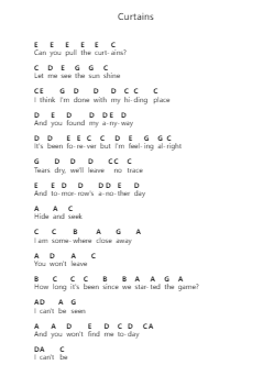 Curtains 钢琴字母谱由 Ed Sheeran - 编曲 Auwolf