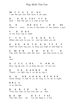Play With The Fire 鋼琴字母譜由 Triumph - 編曲 Saxel