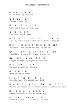 Try Again Tomorrow 鋼琴字母譜由 liana flores - 編曲 Invy