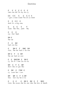 Domino Catatan huruf piano oleh KISS - Arr.Hornwald