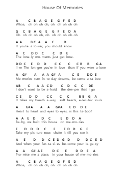 House Of Memories Piano letter notes by Panic! At the Disco - Arr.Frednice Daveburns