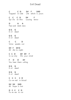 Evil Dead Piano letter noten van Death - Arr.Pegholmes Anlett