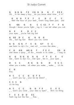 St Judys Comet 钢琴字母谱由 Paul Simon - 编曲 Gralvis