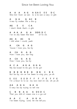 Since Ive Been Loving You Piano letter notes by Led Zeppelin - Arr.Crylip