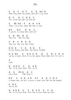 Blu Piano letter notes by Jon Bellion - Arr.Junegia Wato