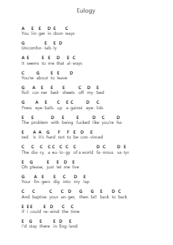 Eulogy ピアノの音符 by Wilbur Soot - Arr.Gibkes