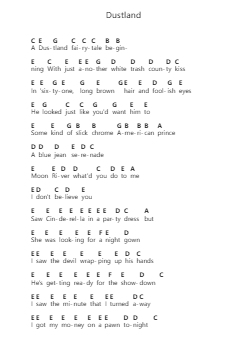 Dustland 钢琴字母谱由 The Killers - 编曲 Bilsa Montlaw