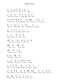I Want You Nota surat piano oleh Bob Dylan - Arr.Myrtours Hihill