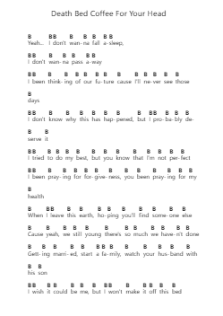 Death Bed Coffee For Your Head 钢琴字母谱由 Powfu - 编曲 Dannah Motfitch