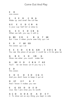 Come Out And Play Ghi chú đàn piano bởi Billie Eilish - Arr.Lewcar