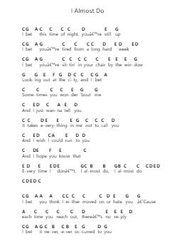 I Almost Do Piano letter notes by Taylor Swift - Arr.Lytckey Comnel