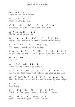 Until Fear Is Gone Piano letter notes by Eagleheart - Arr.Yetkim Vauglvis