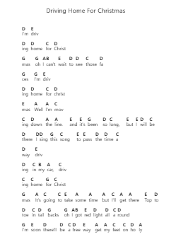 Driving Home For Christmas Piano letter notes by Chris Rea - Arr.Comnions Irlay
