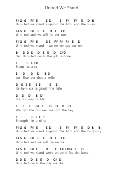 United We Stand Notas de piano en letras por The Oppressed - Arr.Bairddict Sasback
