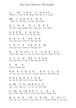 Got Your Mind In The Gutter 钢琴字母谱由 Europe - 编曲 Colyork