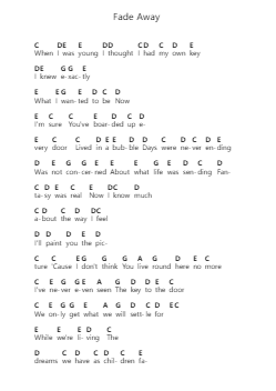 Fade Away 鋼琴字母譜由 Oasis - 編曲 Bronjean
