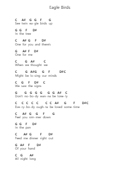 Eagle Birds Piano letter notes by The Black Keys - Arr.Sheipert