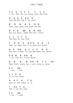 I Am I Said Ghi chú đàn piano bởi Neil Diamond - Arr.Lanhy