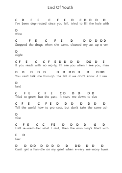 End Of Youth Catatan huruf piano oleh Ed Sheeran - Arr.Regbob Diachols