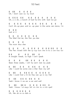 10 Feet Piano letter noten van Juice WRLD - Arr.Warge