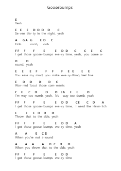 Goosebumps Nota surat piano oleh Travis Scott - Arr.Ogfey