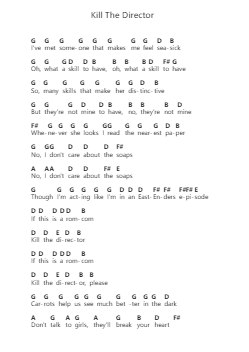Kill The Director Ghi chú đàn piano bởi The Wombats - Arr.Bartcent Whitegreve