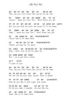 Idk You Yet 鋼琴字母譜由 Alexander 23 - 編曲 Polriah