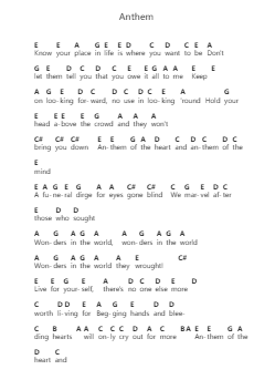 Anthem Piano letter noten van Rush - Arr.Sawhy
