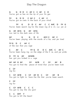 Slay The Dragon Piano letter notes by Impellitteri - Arr.Thadean Chilridge