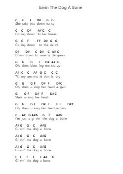 Givin The Dog A Bone Notas de piano en letras por AC/DC - Arr.Thodoreien