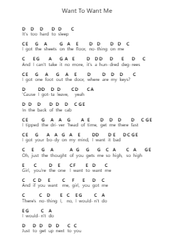 Want To Want Me Catatan huruf piano oleh Jason Derulo - Arr.Comnions Irlay