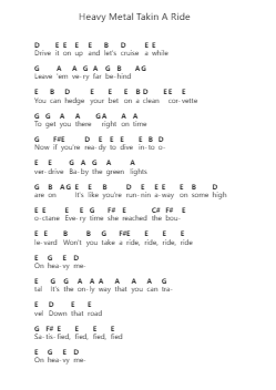 Heavy Metal Takin A Ride โน้ตตัวอักษรเปียโนโดย Don Felder - Arr.Calbrown Yertate