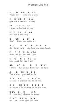 Woman Like Me Piano letter notes by Adele - Arr.Flowercie