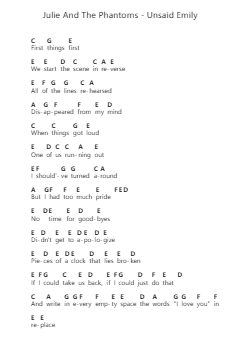 Julie And The Phantoms - Unsaid Emily पियानो पत्र नोट्स द्वारा Misc Television - Arr.Luda Gaian