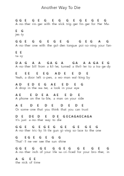 Another Way To Die 鋼琴字母譜由 Jack White - 編曲 Jesvin