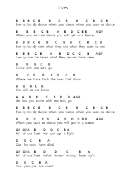 Lives Piano letter notes by Daron Malakian and Scars on Broadway - Arr.Tifliz