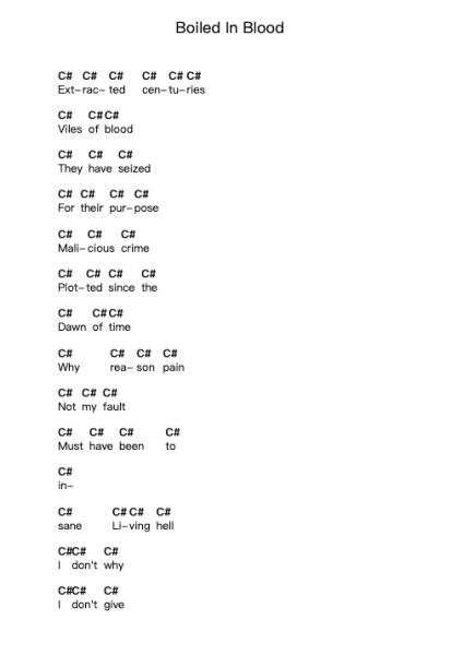 Boiled In Blood Piano letter notes by Baphomet - Arr.Thomgreg