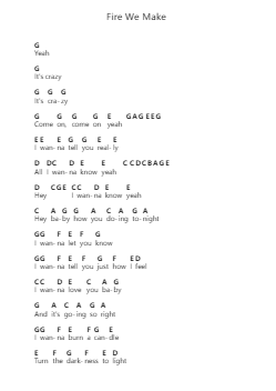 Fire We Make Piano letter notes by Alicia Keys - Arr.Vanlett Hudrey